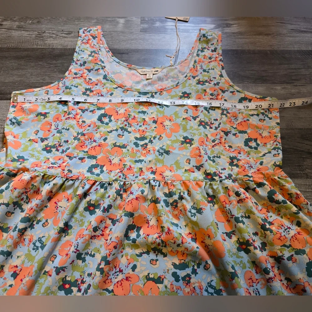NWT Toad & Co Crusher Tiered Dress Papaya Geranium Print XL - Picture 5 of 10